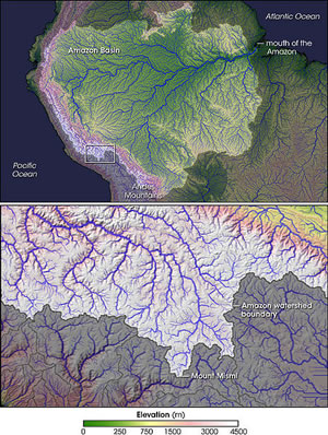 Source of Amazon and Amazon Basin