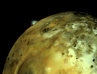Voyager 1 Image of  Volcanic Erupton on Io. Source: NASA