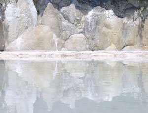 Reflection in the limestone at Pammukale