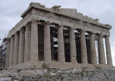 The Parthenon on the Acropolis in Athens, Greece