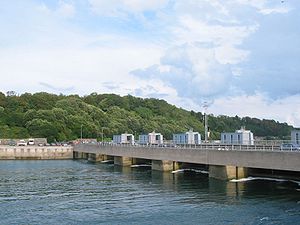 Rance tidal power plant in Brittany, France