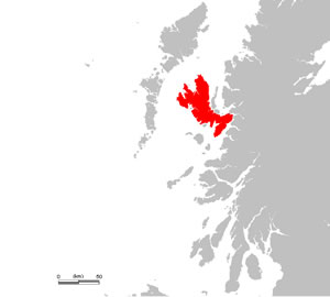 Location of Skye off the coast of Scotland