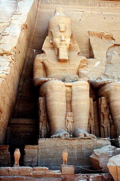 Statue of Rames II at the Great Temple at Abu Simbel