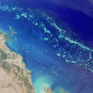 Great Barrier Reef as seen from space